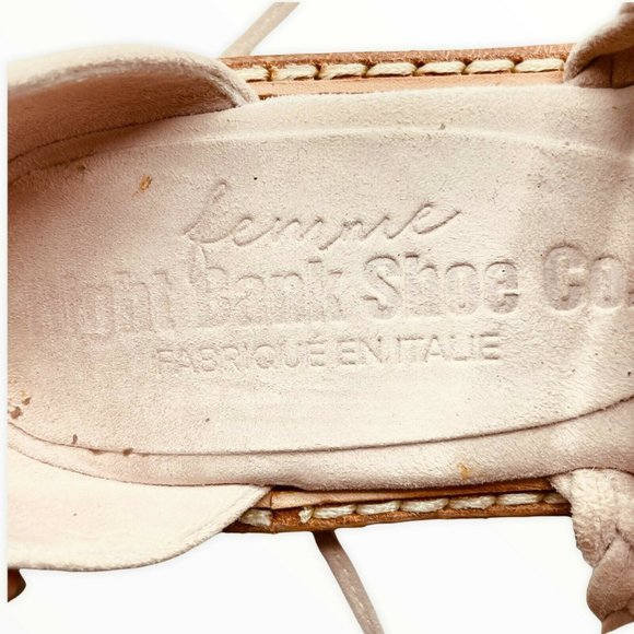 Right Bank Shoe Babe Sandals Pink Size 7.5 Women Suede Gladiator Flats Open Toe - Picture 6 of 6